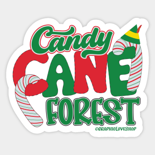 Candy Cane Forest, Elf ©GraphicLoveShop Sticker